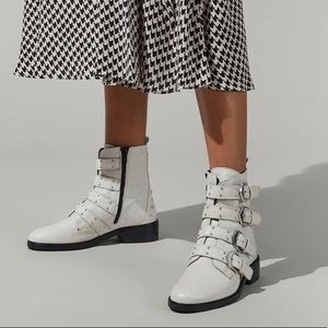 Kurt Geiger carvela scant white leather booties